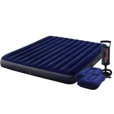 Надувний матрац Intex 64755-2, 183 х 203 х 25 см, із двома подушками, насосом. Двомісний