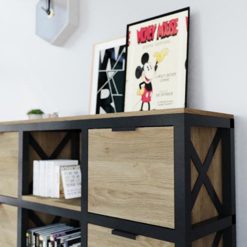 Комод Loft NS-248 880x1500x400 мм Чорний