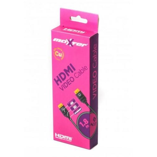 Кабель Maxxter (VB-HDMI4-6) HDMI-HDMI, M/M, v1.4, 1.8м, чорний в інтернет супермаркеті PbayMarket!