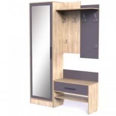 Прихожа Тиса Мебель Прихожа-37 Сонома Графіт 205x35x140 см