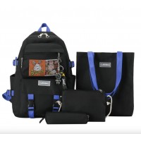 Рюкзак шкільний для дівчинки Hoz 4 в 1 VV Чорний (SK001609)