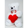Плюшевий ведмедик з серцем Mister Medved Майк 85 см Білий (027)