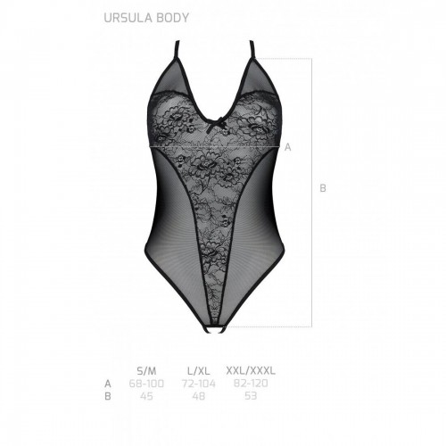 Боді з ажурним декором та відкритим кроком Ursula Body black XXL/XXXL — Passion в інтернет супермаркеті PbayMarket!