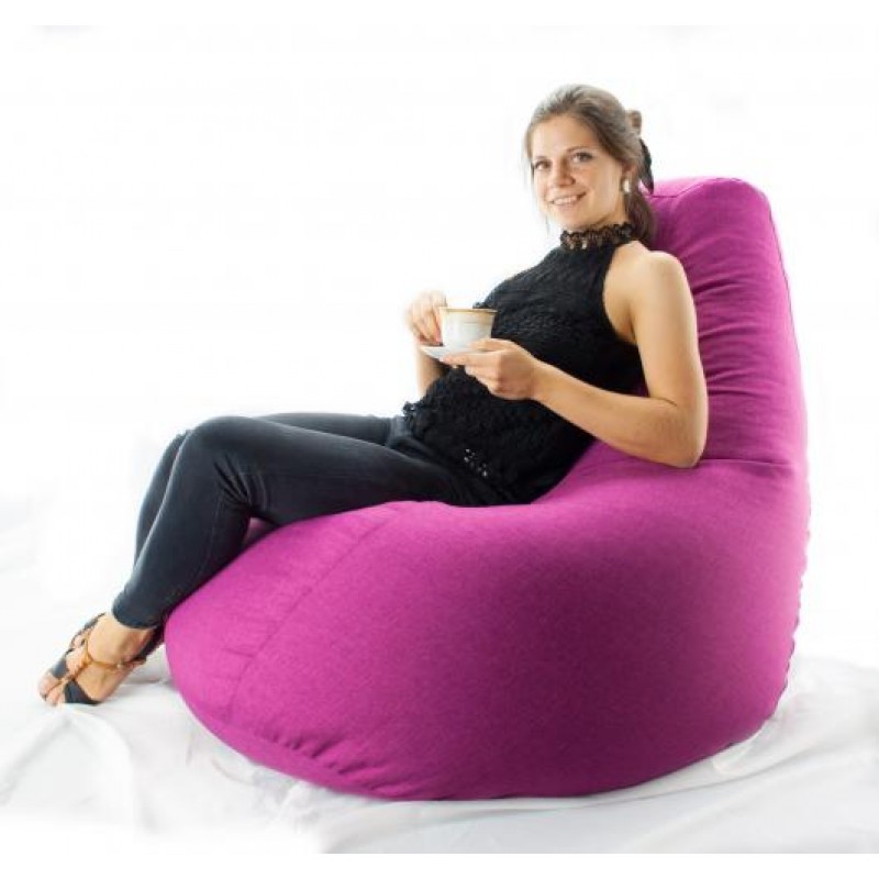 Безкаркасне крісло мішок груша Coolki Рогожка XXXL 140x100 малиновий