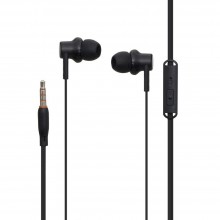 Дротові навушники Celebrat 3.5 mm V2 вакуумні з мікрофоном 1.2 m Black