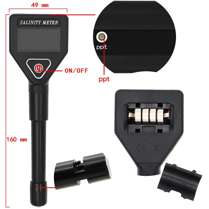 Солемір для води (tds метр) професійний KKMOON Salinity-98305, вимірювач солоності води