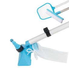 Набір 3в1 для догляду за басейном Intex 28002 — очищення дна, стінок та поверхні води (ручний пилосос, щітка, сачок). Працює від садового шланга
