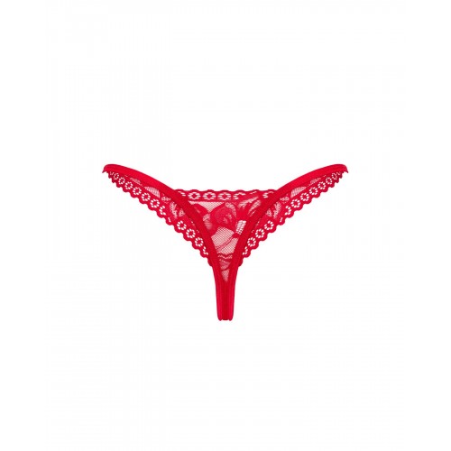 Мереживні стрінги Obsessive Lacelove thong XL/2XL Red, низька посадка в інтернет супермаркеті PbayMarket!