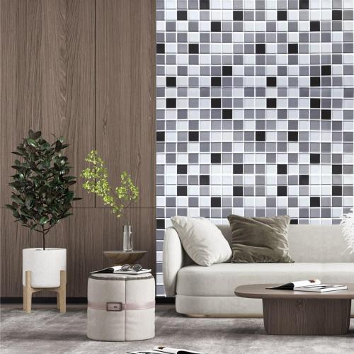 Декоративна панель ПВХ чорно-біла мозаїка Sticker Wall SW-00001432 960х480х4мм