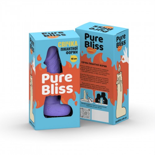 Свічка у вигляді члена Pure Bliss MINI Violet 15 см