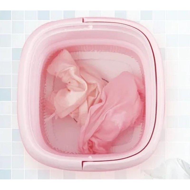 Пральна машина складана Maxtop 7399 Рожева з білим
