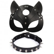 Сексуальна маска кішки та чокер чорного кольору для рольових ігор We Love