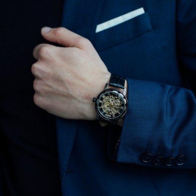 Чоловічий механічний годинник Winner Chocolate