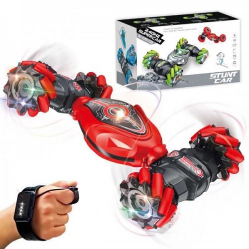 Трюкова машинка перевертень з Браслетом та Пультом Управління Stunt Car LED Підсвічування 28 см Червона (556) Трюкова машинка перевертень з Браслетом та Пультом Управління Stunt Car LED Підсвічування 28 см Червона (556)