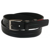 Шкіряний ремінь Skipper 110-130 x 3.5 см Чорний (1003-35)