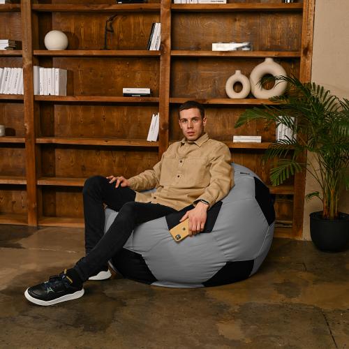 Крісло мішок М'яч Оксфорд 120см Студія Комфорту Великий Сірий + Чорний Крісло мішок М'яч Оксфорд 120см Студія Комфорту Великий Сірий + Чорний