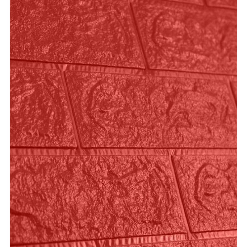 Самоклеюча декоративна 3D панель 3D Loft 700x770x5 мм Червоний (145)