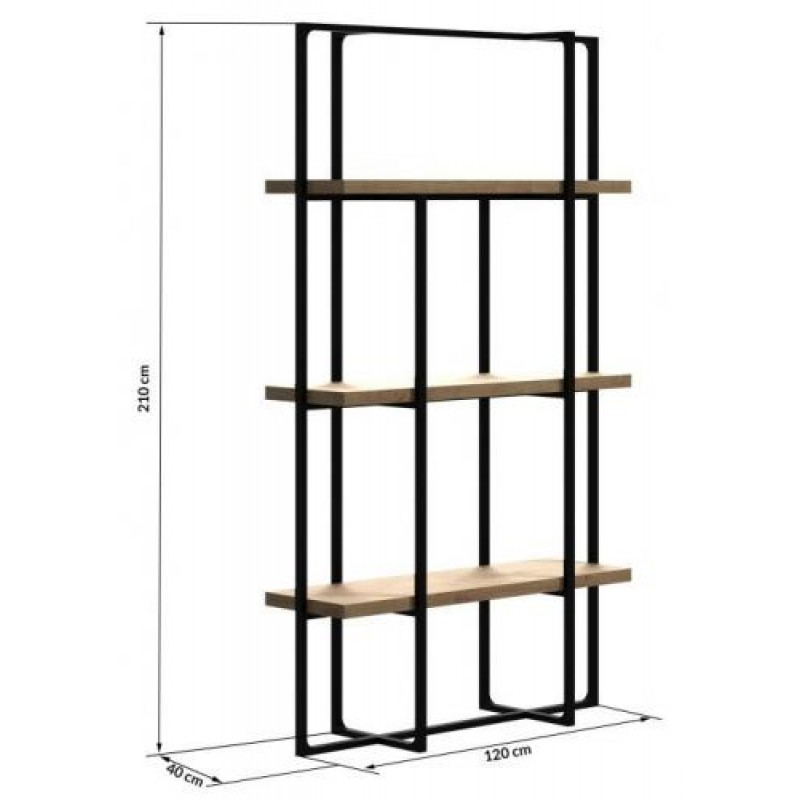 Стелаж для зберігання в стилі Loft NS-1712 2130x1200x400 мм Черный