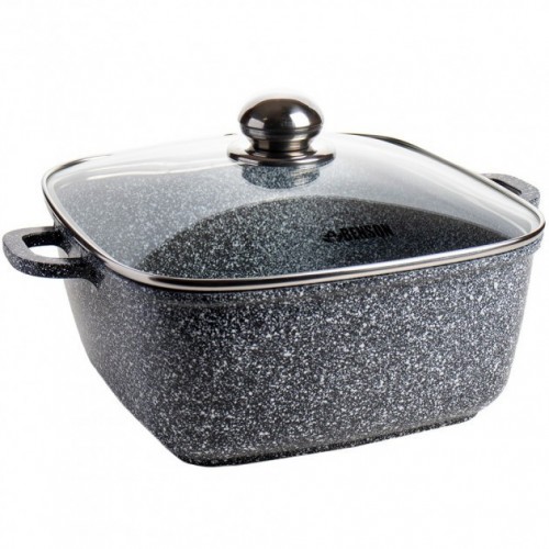Каструля з кришкою мармурове покриття Benson BN 362 5.1 л 24 см Чорний