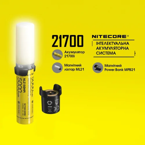 Ліхтар-Power Bank та зарядний пристрій Nitecore 21700 Intelligent Battery System (2484534741)