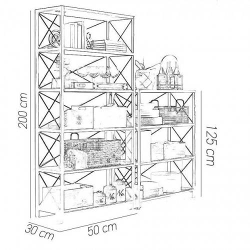 Комплект стелажів для зберігання GoodsMetall у стилі Лофт СТЖ128 Комплект стелажів для зберігання GoodsMetall у стилі Лофт СТЖ128