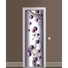Наклейка на двері Zatarga «Пурпурні намистини» 650х2000 мм вінілова 3Д наклейка декор самоклеюча