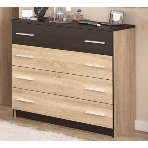 Комод Меблі Сервіс 4Ш Вероніка Дуб самоа + Венге темний Комод Меблі Сервіс 4Ш Вероніка Дуб самоа + Венге темний