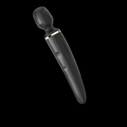 Вібромасажер Satisfyer Wand-er Woman (Black/Gold), водонепроникний, потужний, розмір XXL