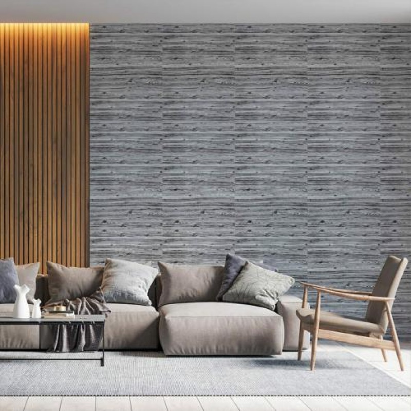 Самоклеюча 3D панель під дерево кольору зебри Sticker Wall 2800х700х3мм