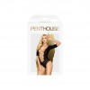 Боді Penthouse Salute Me S/L Black, імітація шнурівки на спині та декольте, геометричне плетіння в інтернет супермаркеті PbayMarket!