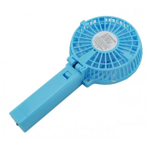 Вентилятор акумуляторний міні із ручкою USB діаметр 10см Handy Mini Fan блакитний