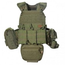 Комплект плитоноски з підсумками без плит No Brand М7 28 х 40 х 21 см Оливковий (2072881989)