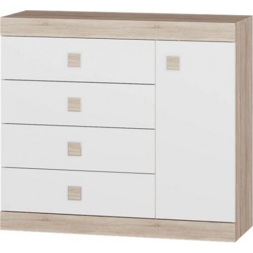 Комод для рещей Еверест Соната 5 Сонома + білий (Son-1) Комод для рещей Еверест Соната 5 Сонома + білий (Son-1)