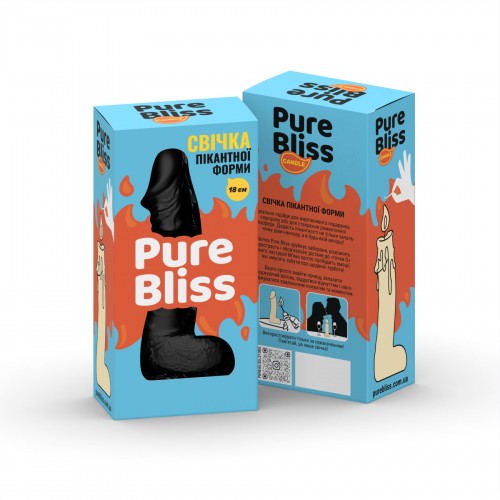 Свічка у вигляді члена Pure Bliss BIG Black 18 см