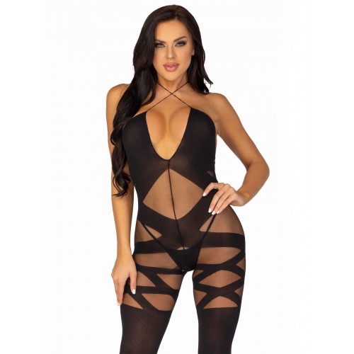 Бодістокінг Leg Avenue Illusion halter bodystocking One size Black, доступ в інтернет супермаркеті PbayMarket!