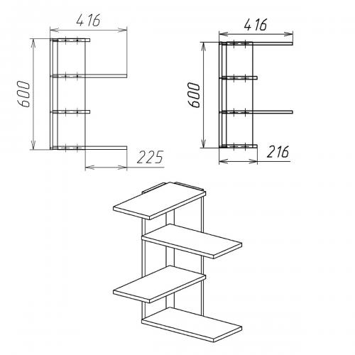 Полиця настінна П 17 Компанит Вільха Полиця настінна П 17 Компанит Вільха