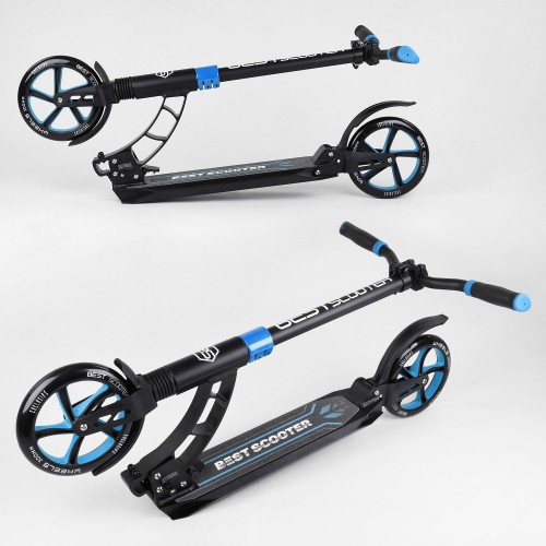 Самокат двоколісний Best Scooter з PU колесами та 2 амортизаторами Black/Blue (100073) Самокат двоколісний Best Scooter з PU колесами та 2 амортизаторами Black/Blue (100073)