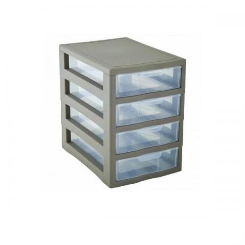 Комод-міні пластиковий 4 яруси 27 Х 19 Х 27 см Алеана какао 127015 Комод-міні пластиковий 4 яруси 27 Х 19 Х 27 см Алеана какао 127015