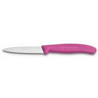 Кухонний ніж Victorinox SwissClassic для нарізки 80 мм серрейтор Рожевий (6.7636.L115)