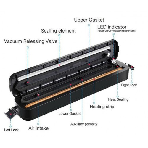 Вакуумний пакувальник Vacuum Sealer S зварювач пакетів вакууматор для герметизації