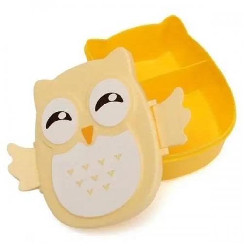 Харчовий контейнер для ланчу з ложечкою VJTech Сова 1020 мл Жовтий