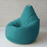 Безкаркасне крісло мішок груша з внутрішнім чохлом Coolki Велюр Морська хвиля XL105x85 Безкаркасне крісло мішок груша з внутрішнім чохлом Coolki Велюр Морська хвиля XL105x85