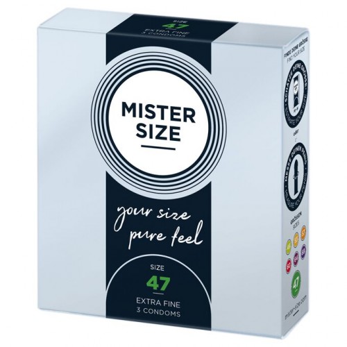 Презервативи Mister Size - pure feel - 47 (3 condoms), товщина 0,05 мм