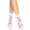 Шкарпетки жіночі з полуничним принтом Leg Avenue Strawberry ruffle top anklets One size, мереживні м в інтернет супермаркеті PbayMarket!