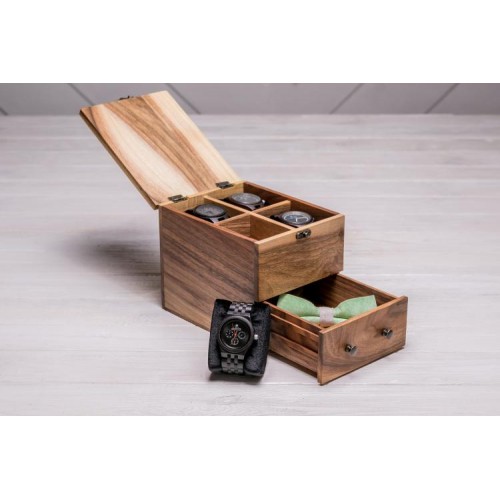 Універсальна коробочка для зберігання наручних годинників ecoWalnut 14.9х18х14.1 см Універсальна коробочка для зберігання наручних годинників ecoWalnut 14.9х18х14.1 см