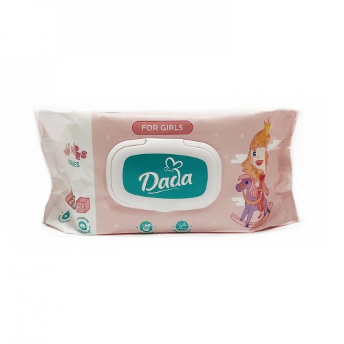Дитячі вологі серветки для дівчаток з клапаном Dada Без запаху 120 шт в інтернет супермаркеті PbayMarket!