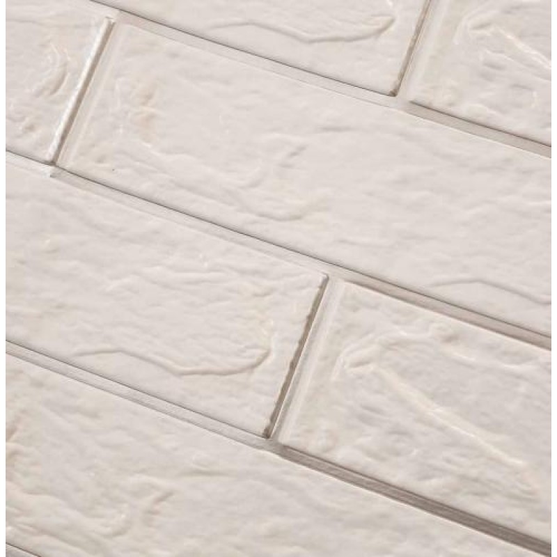 Самоклеюча декоративна 3D панель цегла контраст біла-срібло Loft Expert 680x680x4 мм