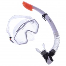 Набір для плавання маска із трубкою Zelart M153-SN124-PVC Білий-сірий (PT0879)