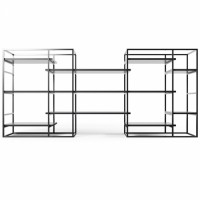 Стелаж для зберігання в стилі Loft NS-113 1630x2500x400 мм Черный Стелаж для зберігання в стилі Loft NS-113 1630x2500x400 мм Черный