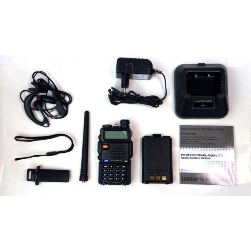 Рація Baofeng UV-5R UP 8 Ватт 1800 мАч Чорний